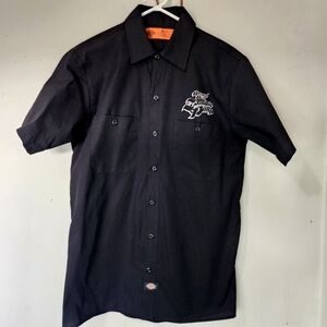 Dickies Curse Of The Avenging Disco Zombie Pimp Black Button Down Shirt